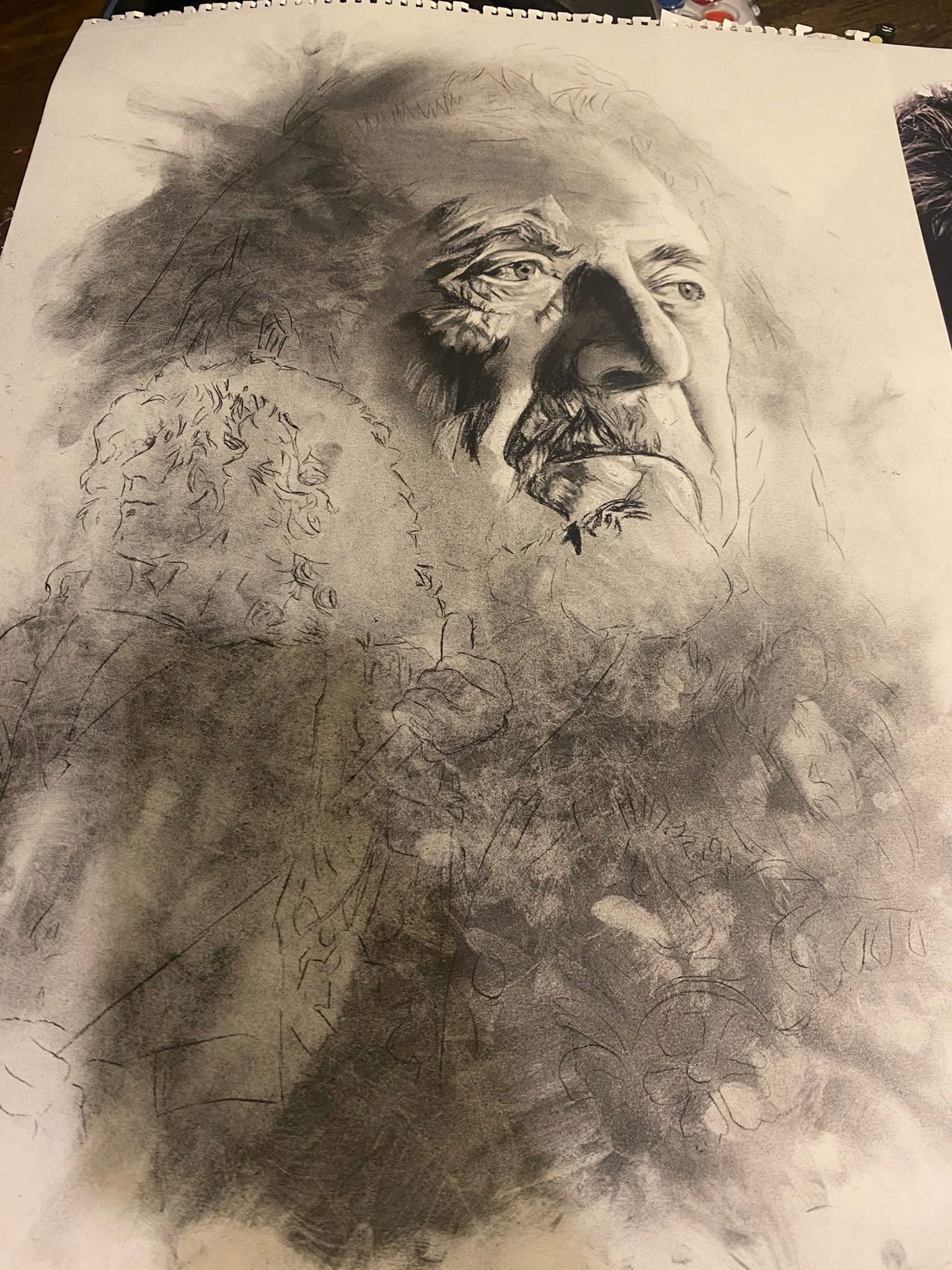 Robert Plant Charcoal Wall Art