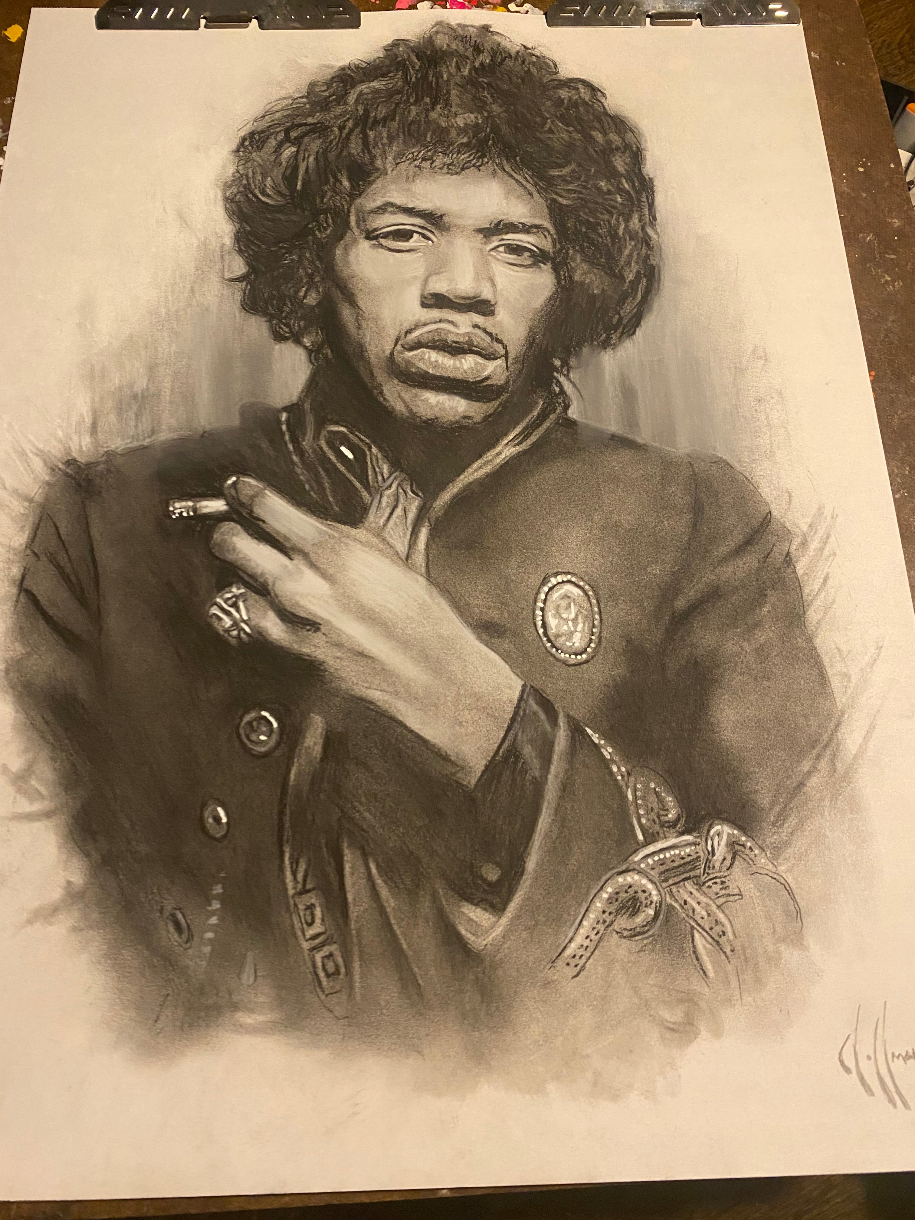 Jimi Charcoal Wall Art