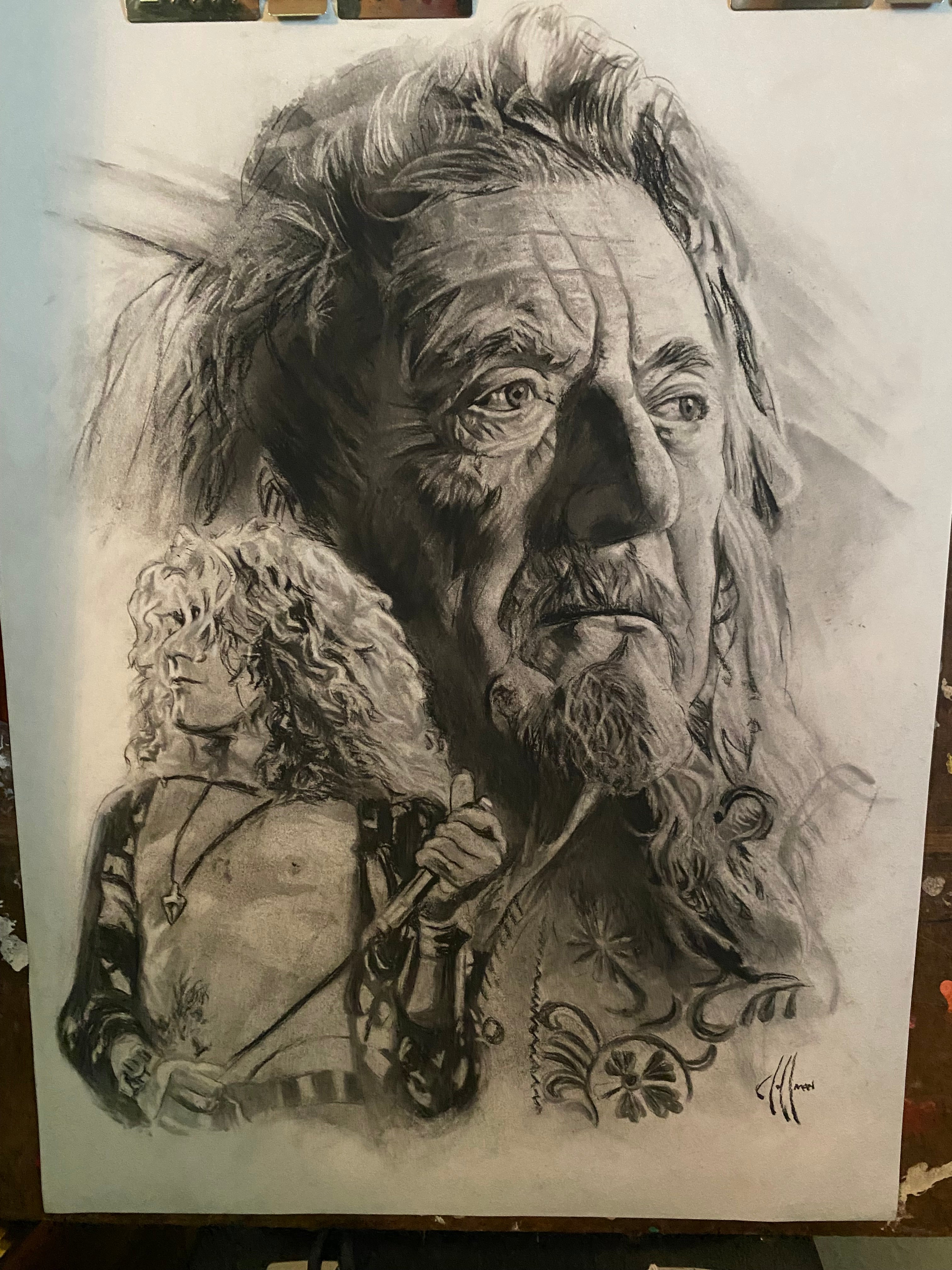 Robert Plant Charcoal Wall Art