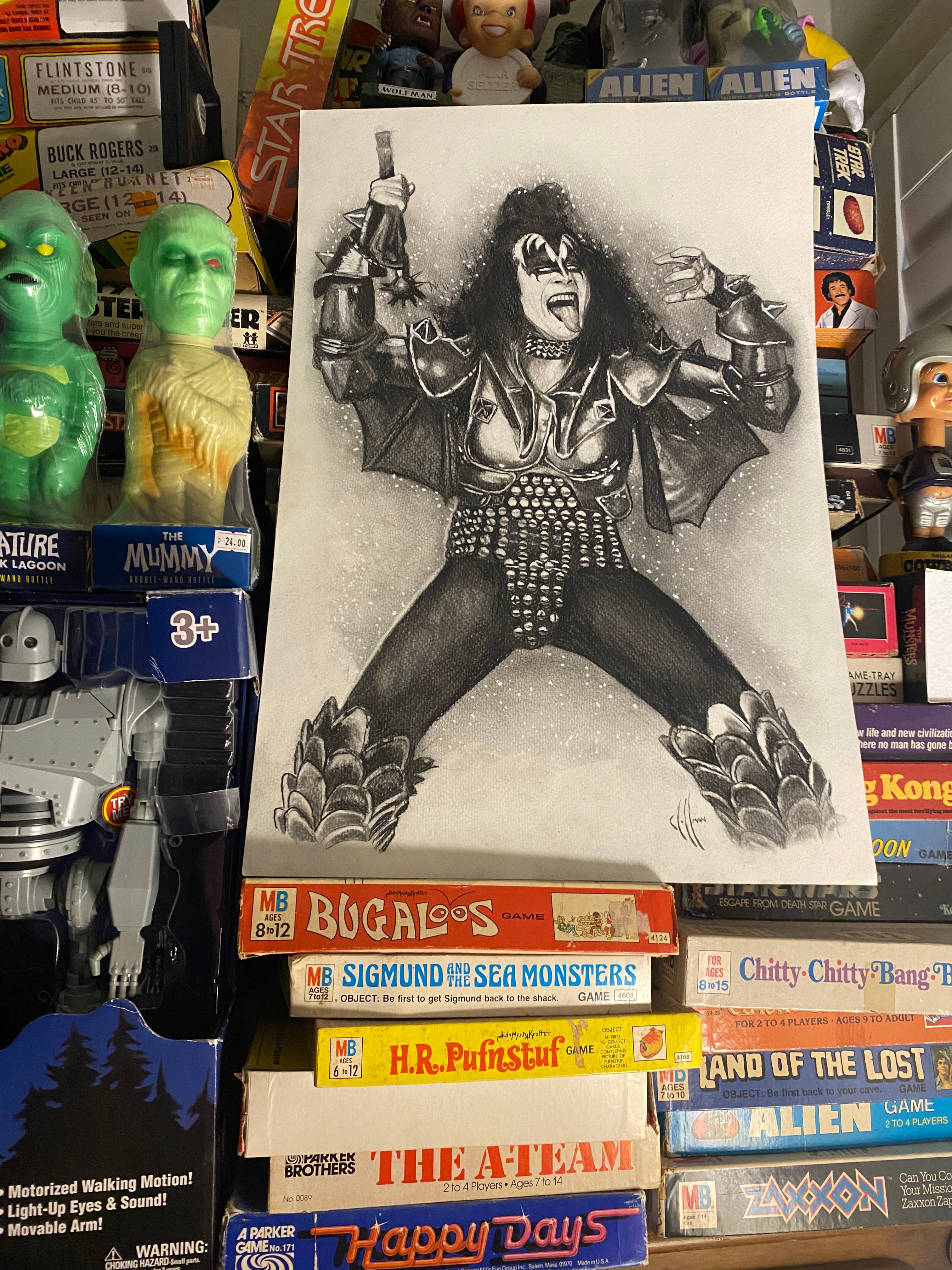 Gene Simmons Glitter Session Wall Art