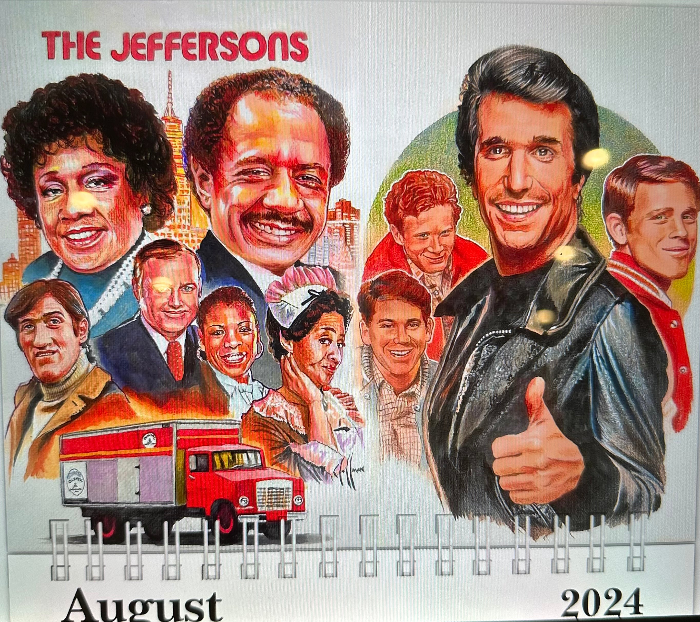 Jefferson and Happy Days 2024 Calendar Art