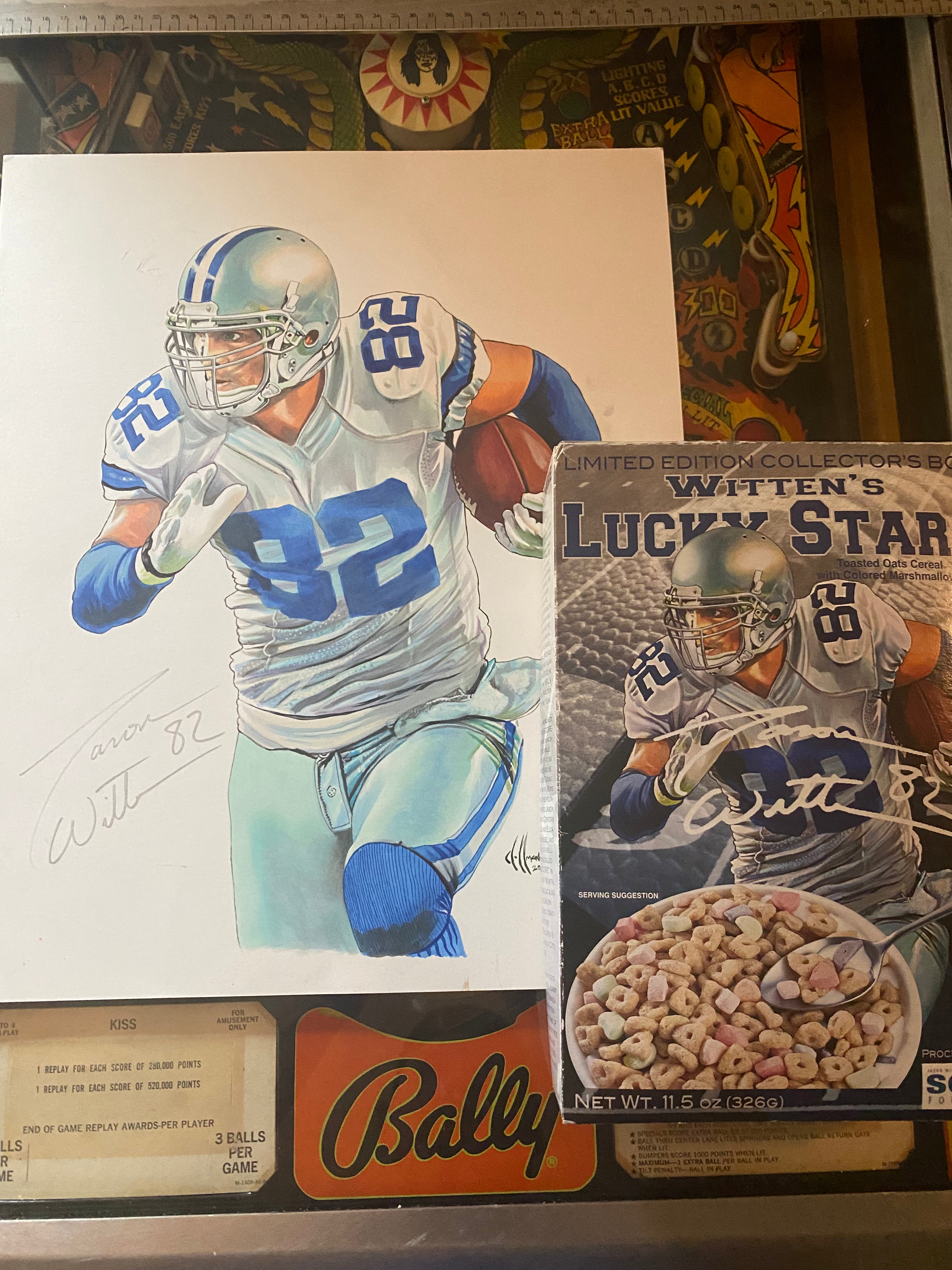 Jason Witten ORIGINAL drawing SIGNED by Jason Witten and Chris Hoffman