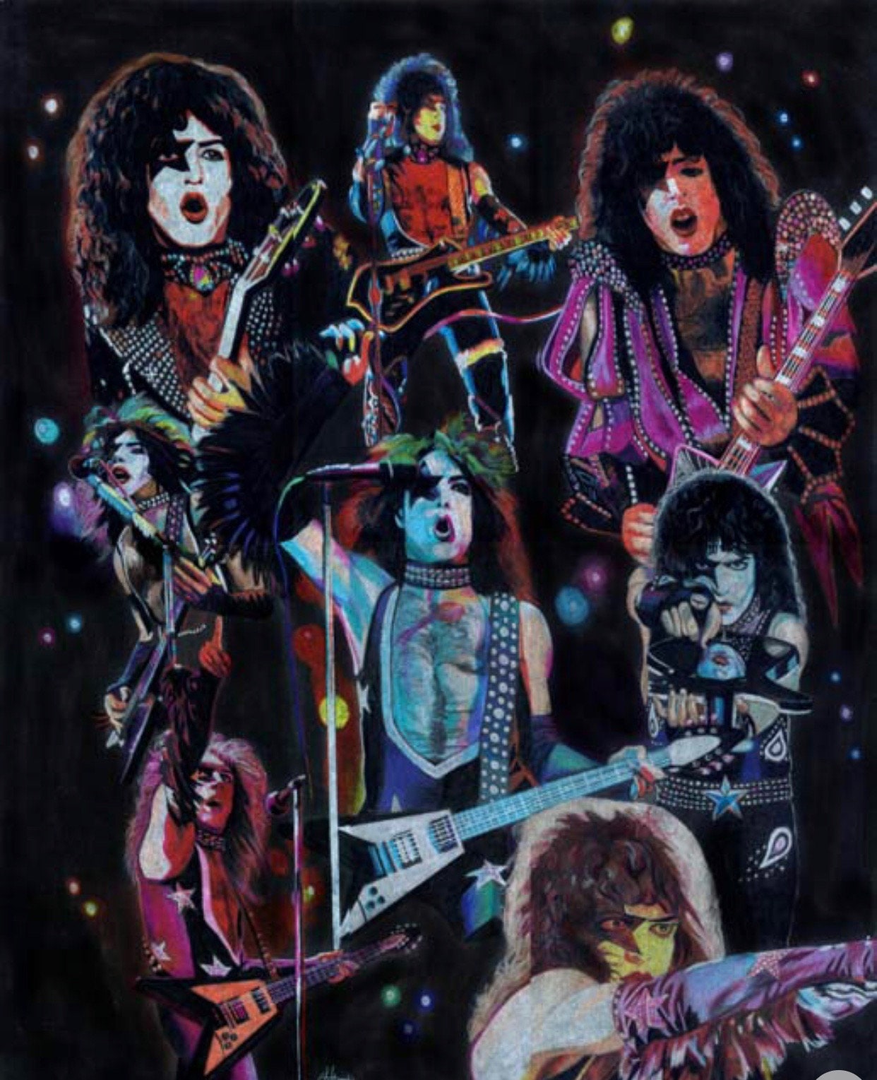 KISS Paul Stanley Collage Wall Art
