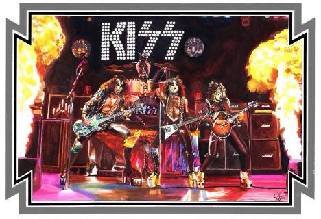 KISS Alive with Donruss Border Wall Art