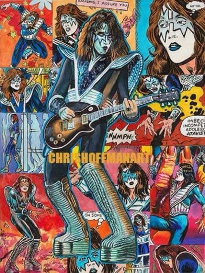 Ace Frehley Comic Collage Wall Art