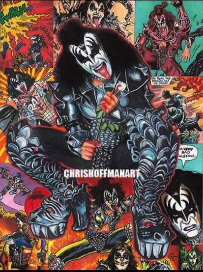 KISS Gene Simmons Comic Wall Decor