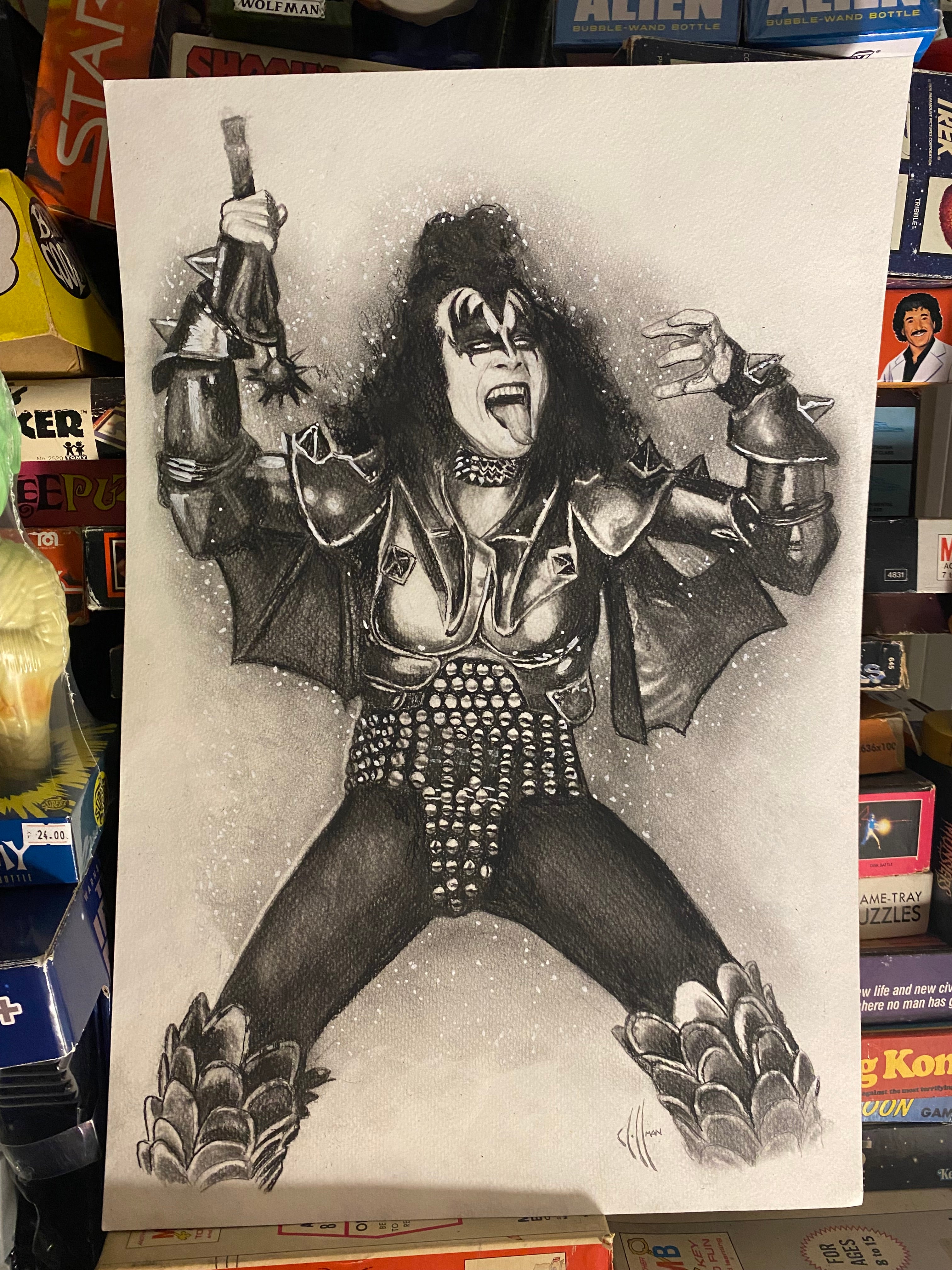 Gene Simmons Glitter Session Wall Art