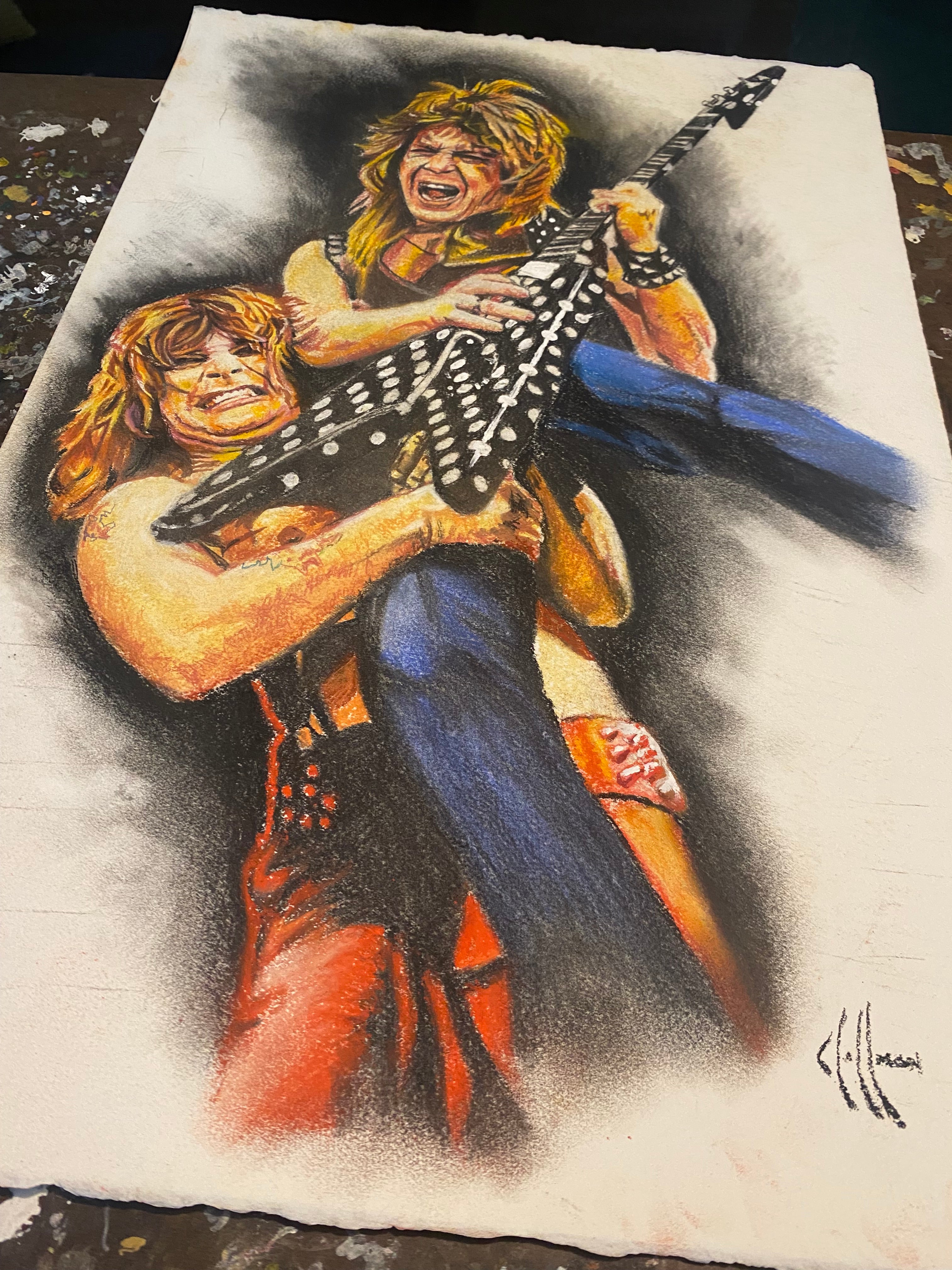 Ozzy and Randy Wall Art Alternate Stairs Background