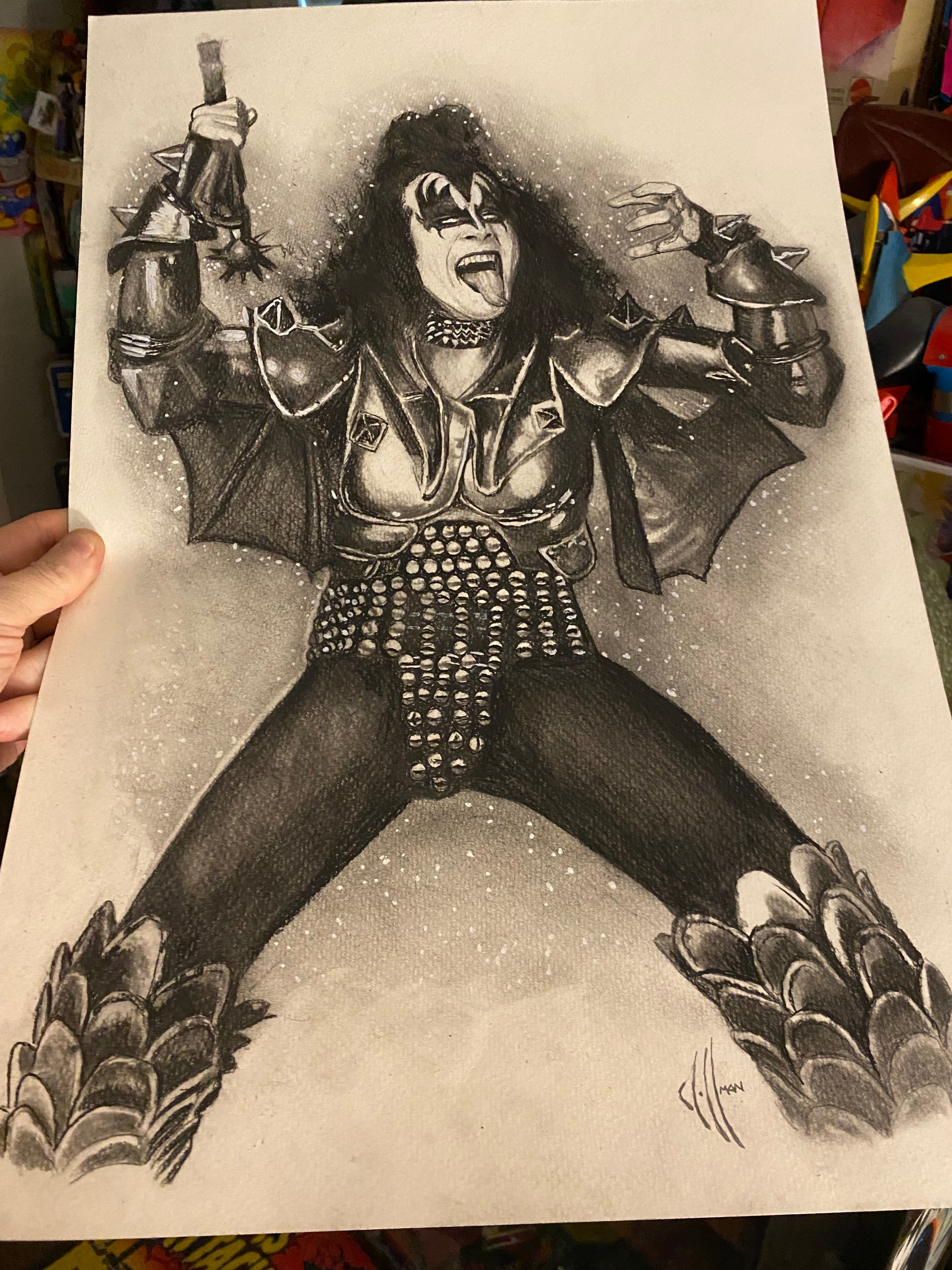 Gene Simmons Glitter Session Wall Art