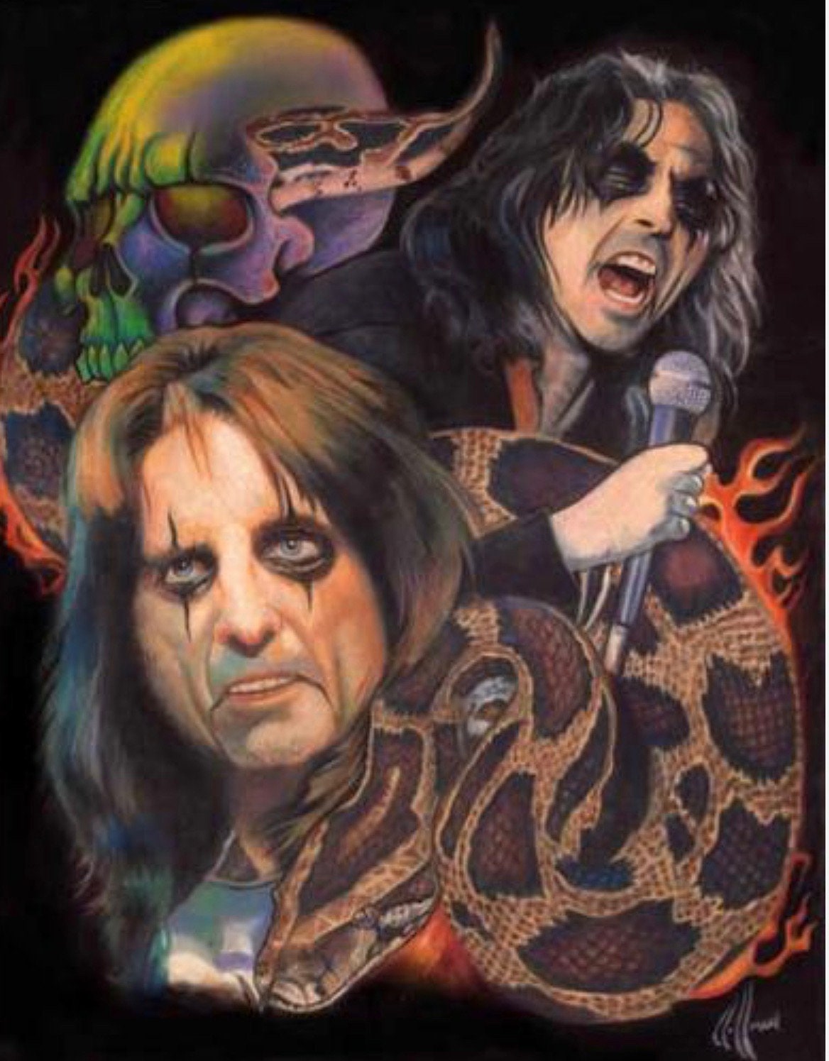 Alice Cooper and the Snake Band Collages Wall Art