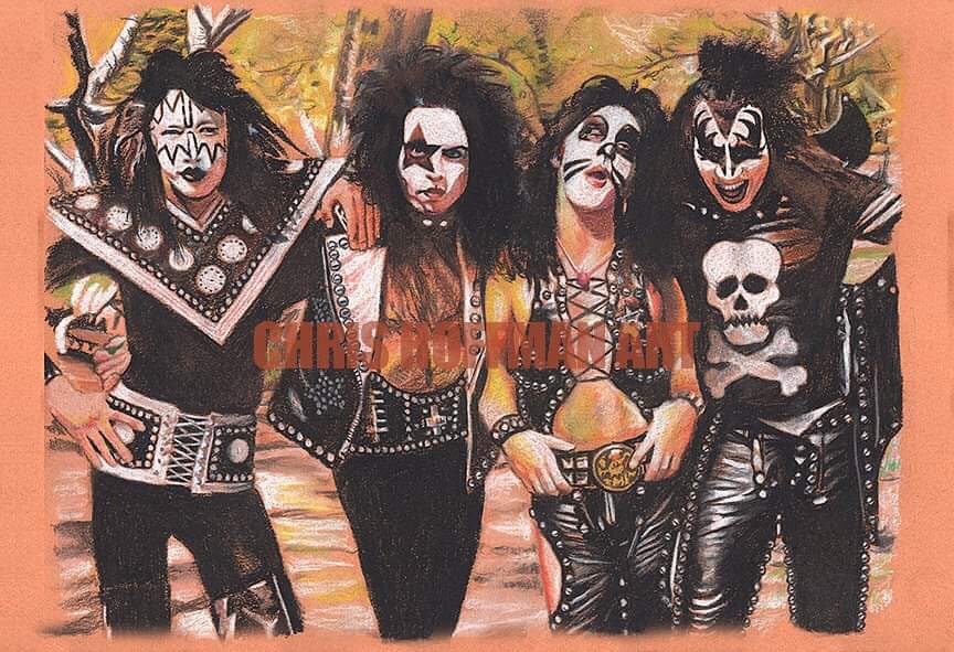 Early Years Founding Member of KISS Hall of Frame Band Drawings