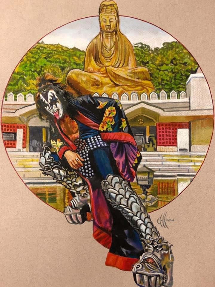 The Founding 4 Members of KISS in Tokyo Original Artwork