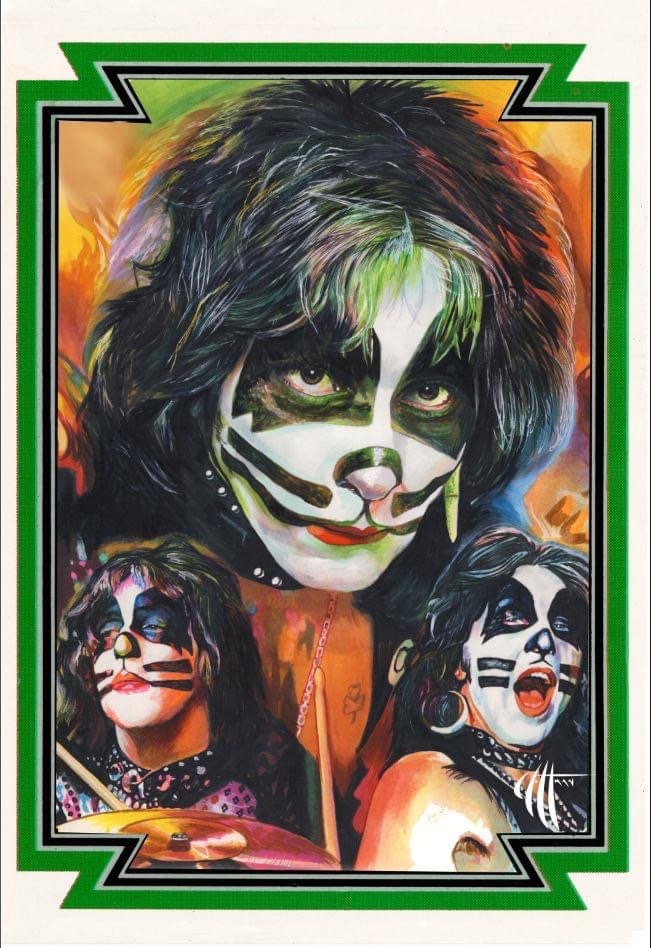 KISS Band Drawing Prints with Colored Border