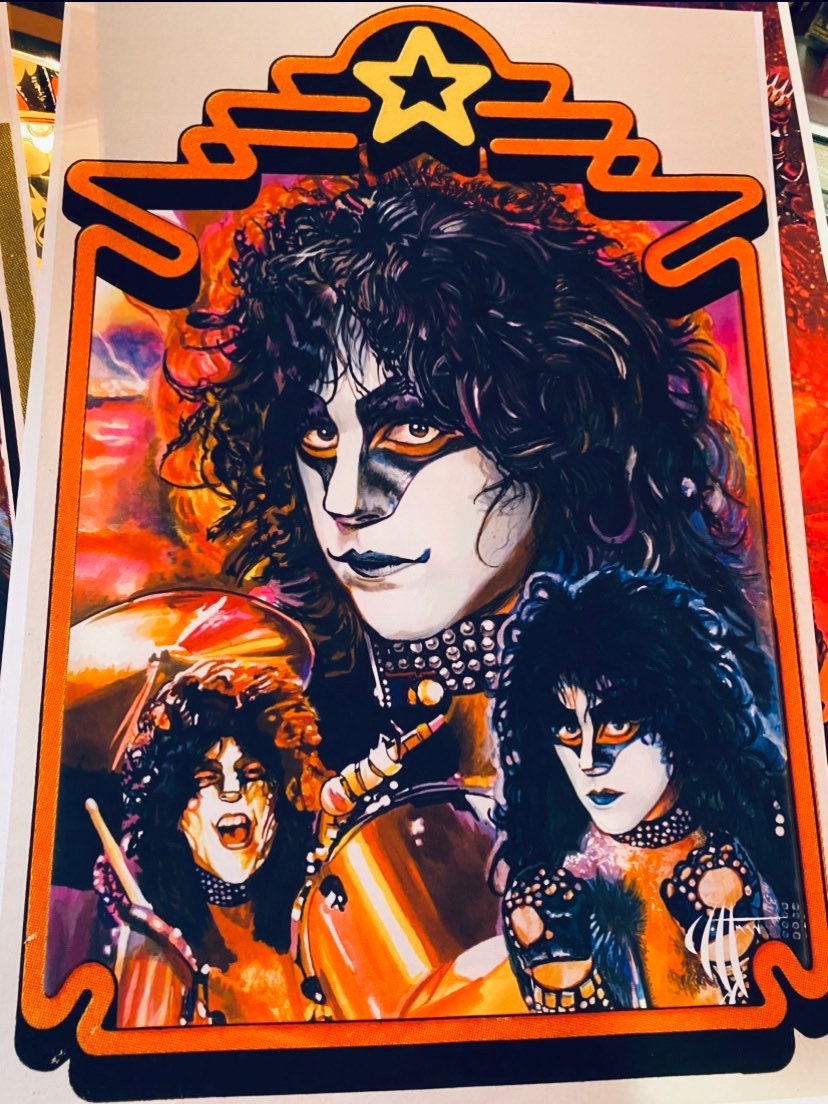 Popular Donruss of Kiss Band Collages Art Prints