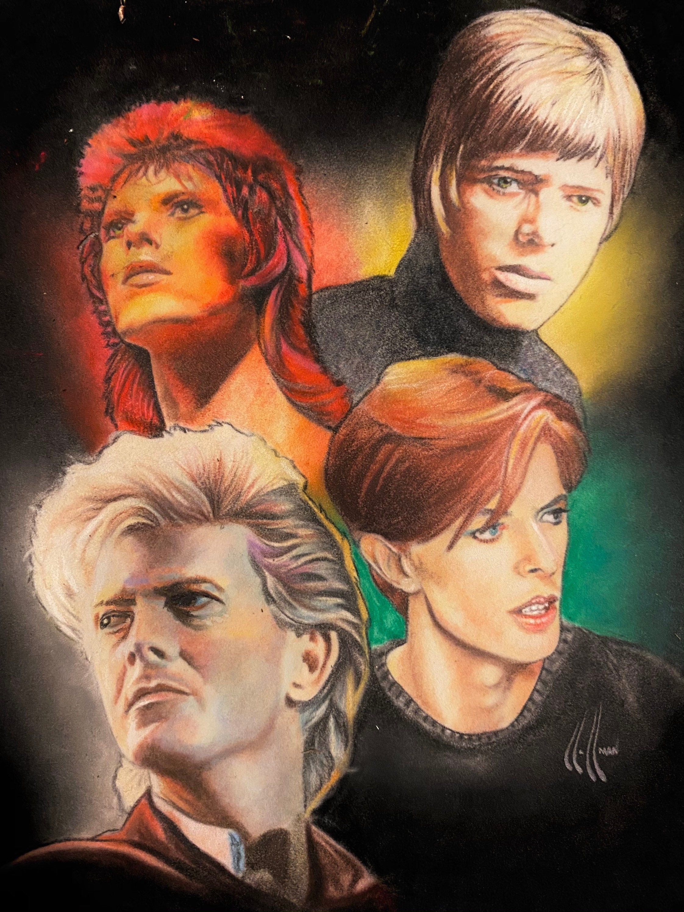 David Bowie Eras Music Artist Collage