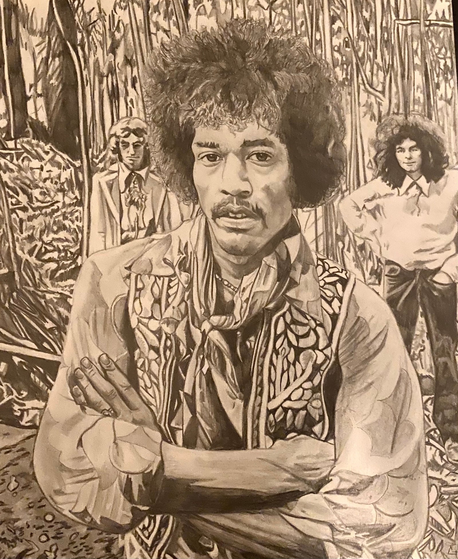 Jimmi Hendrix Original Pencil Drawing Artworks