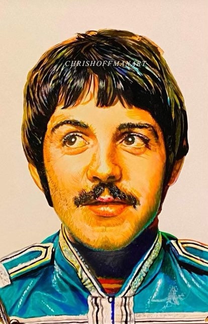 Set of Iconic 4 Beatles Band Drawings