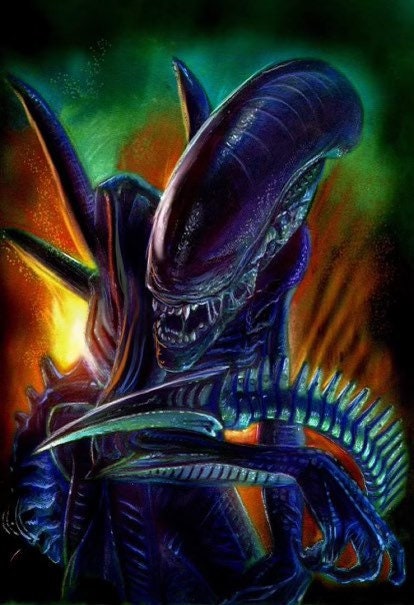 Villain in Alien Movie Drawing