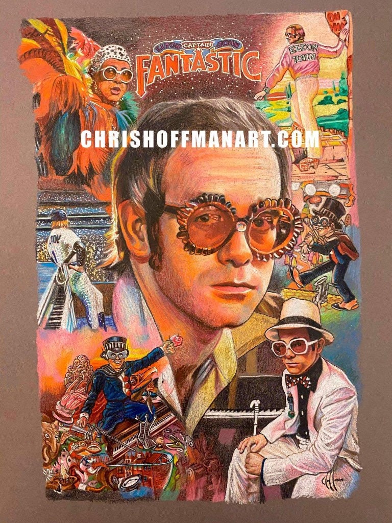 Sir Elton John Greatest Moments in Collage Art