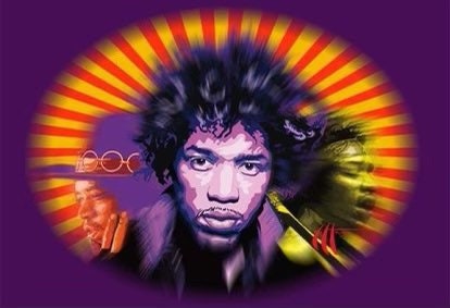 1970s Jimi Music Artist Drawing of Trippin Background