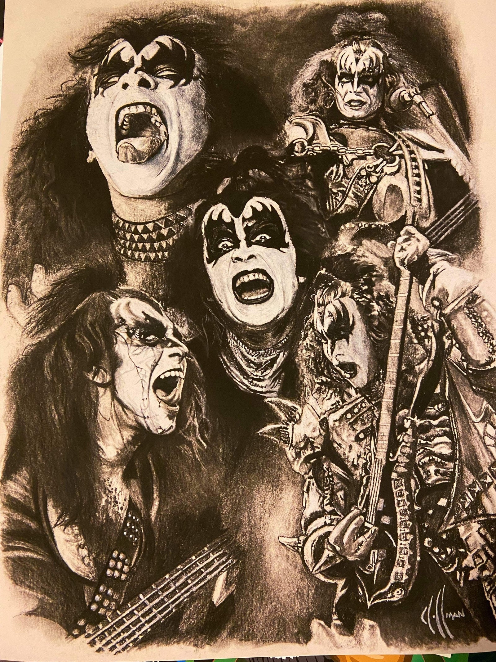 The Demon Iconic Poses in Charcoal Drawings