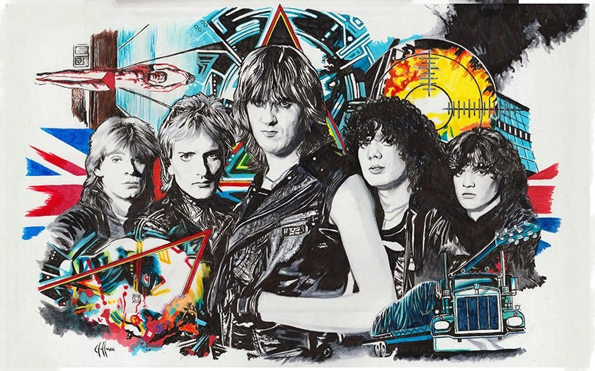 Early Years Def Leppard Band Drawings